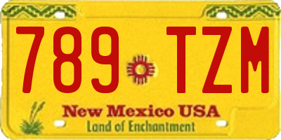 NM license plate 789TZM