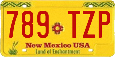 NM license plate 789TZP