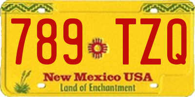 NM license plate 789TZQ