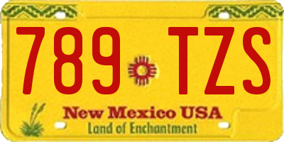 NM license plate 789TZS