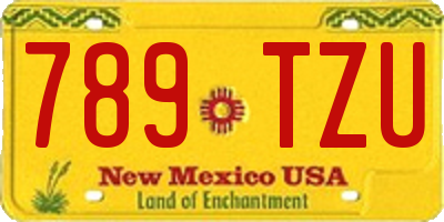 NM license plate 789TZU