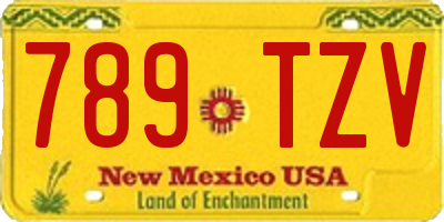 NM license plate 789TZV