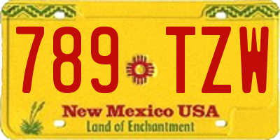 NM license plate 789TZW