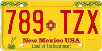 NM license plate 789TZX