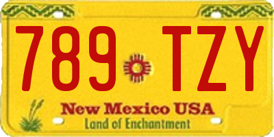 NM license plate 789TZY