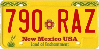 NM license plate 790RAZ