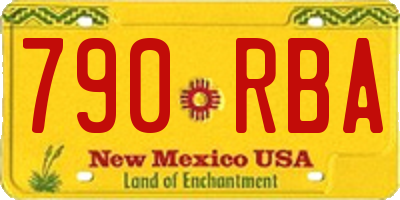 NM license plate 790RBA