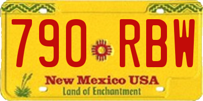 NM license plate 790RBW