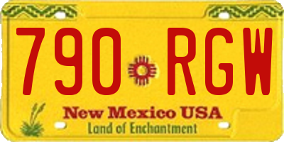 NM license plate 790RGW
