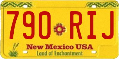 NM license plate 790RIJ