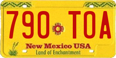 NM license plate 790TOA