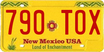 NM license plate 790TOX