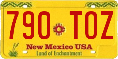 NM license plate 790TOZ