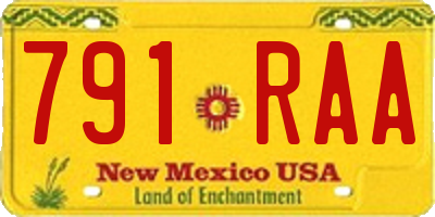 NM license plate 791RAA