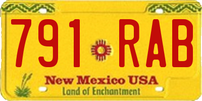 NM license plate 791RAB