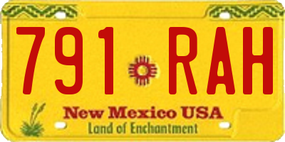 NM license plate 791RAH