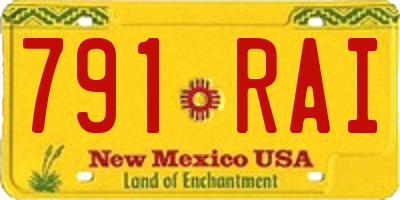 NM license plate 791RAI