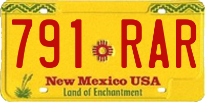 NM license plate 791RAR