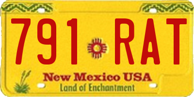 NM license plate 791RAT