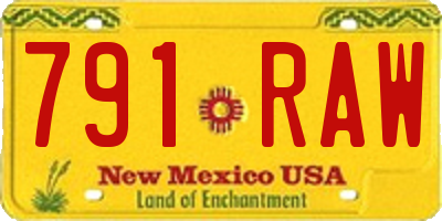 NM license plate 791RAW