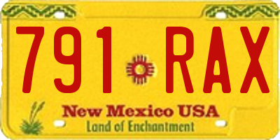 NM license plate 791RAX