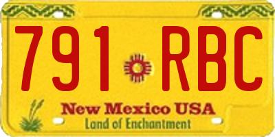 NM license plate 791RBC