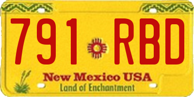 NM license plate 791RBD