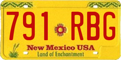 NM license plate 791RBG