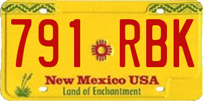 NM license plate 791RBK