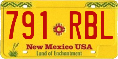 NM license plate 791RBL