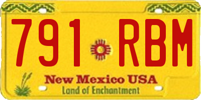 NM license plate 791RBM
