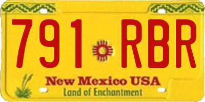 NM license plate 791RBR