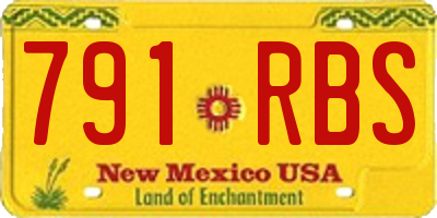 NM license plate 791RBS