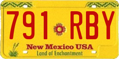 NM license plate 791RBY