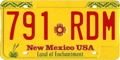 NM license plate 791RDM