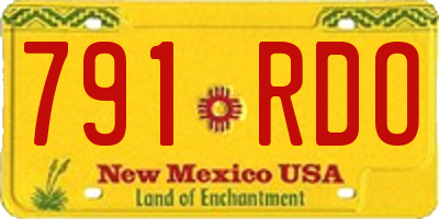 NM license plate 791RDO