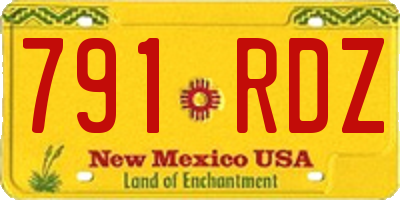 NM license plate 791RDZ