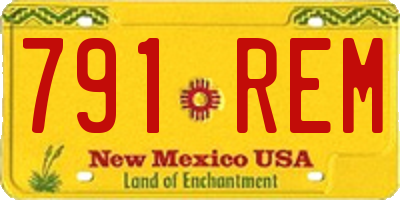 NM license plate 791REM