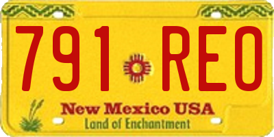 NM license plate 791REO