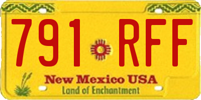 NM license plate 791RFF