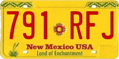 NM license plate 791RFJ