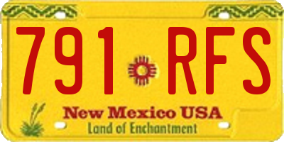 NM license plate 791RFS