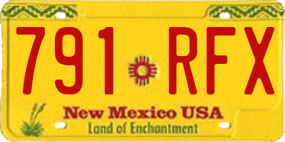 NM license plate 791RFX