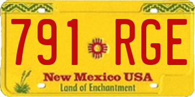 NM license plate 791RGE