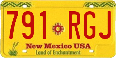 NM license plate 791RGJ