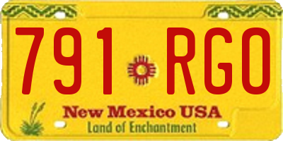 NM license plate 791RGO