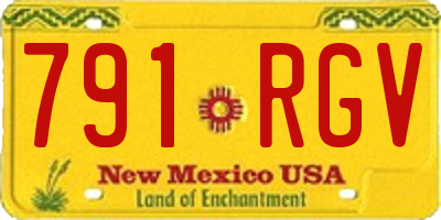 NM license plate 791RGV