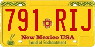 NM license plate 791RIJ