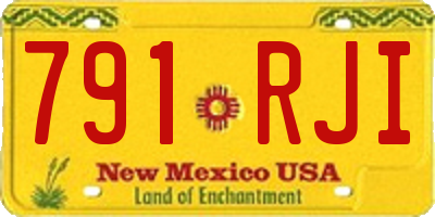 NM license plate 791RJI