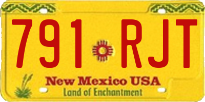 NM license plate 791RJT